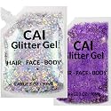Face, Body & Hair Glitter Gel - Halloween Glitter for Kids and Women - 3 Oz Cosmetic-Grade Gel w/Moon & Stars for Festivals & Halloween Party, Easy Beauty & Personal Care CAI BEAUTY NYC