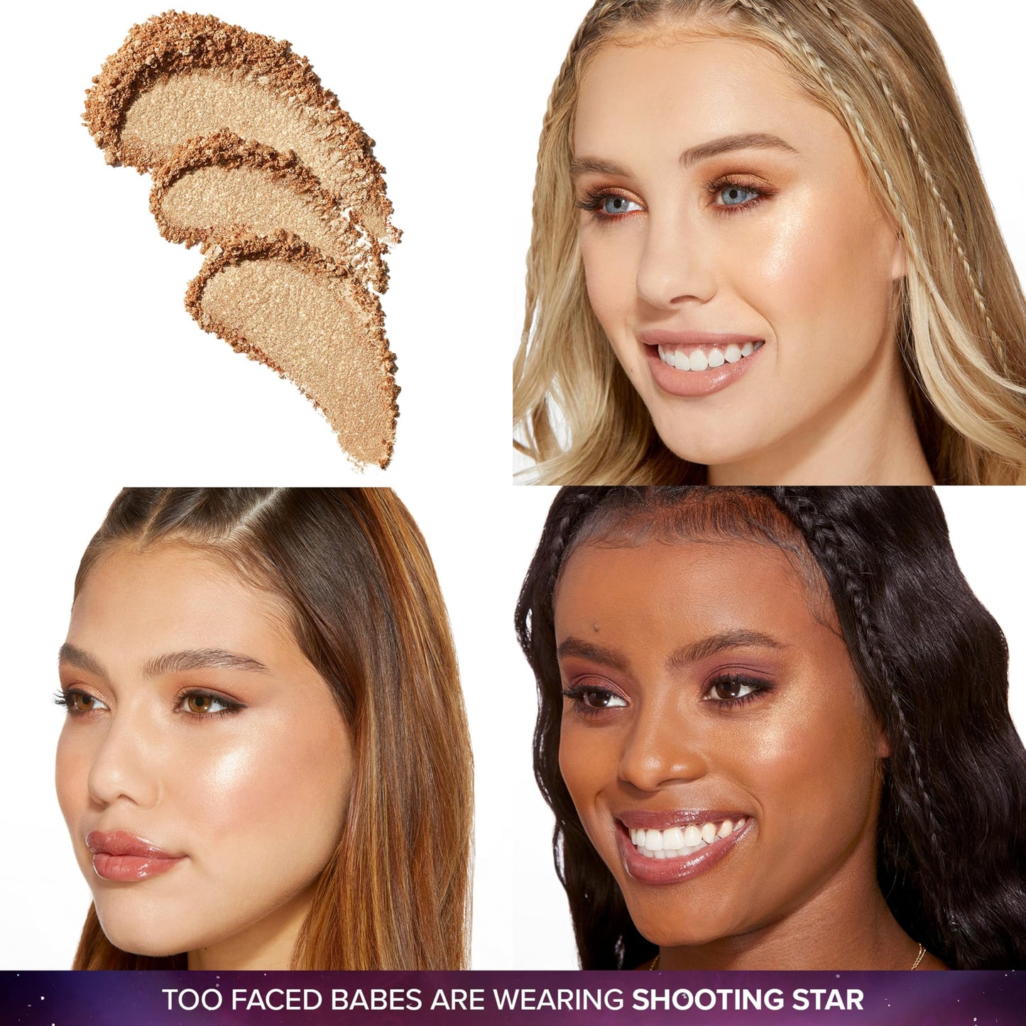 Too Faced Moon Crush Highlighter | Sheer, Powder, Glossy Glow, Highlighter Makeup 0.24 Ounce, Shooting Star Beauty & Personal Care Too Faced