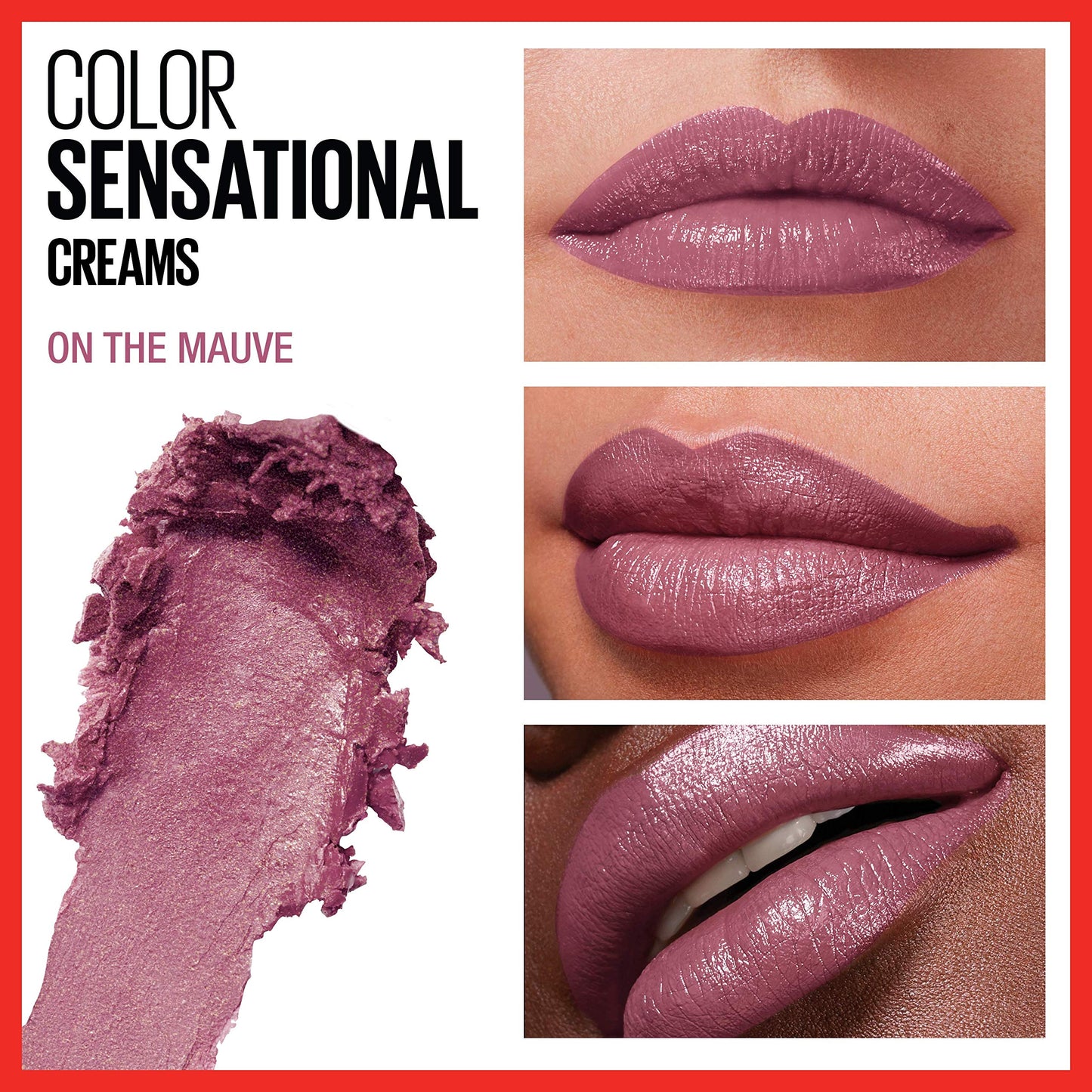 Maybelline Color Sensational Lipstick, Lip Makeup, Cream Finish, Hydrating Lipstick, On The Mauve, Mauve ,1 Count Beauty & Personal Care MAYBELLINE