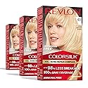 Revlon ColorSilk with Bond Repair Complex, Blonde Permanent Hair Color, 100% Gray Coverage, Ammonia Free Hair Dye, Vegan Keratin, 03 Ultra Light Sun Beauty & Personal Care REVLON
