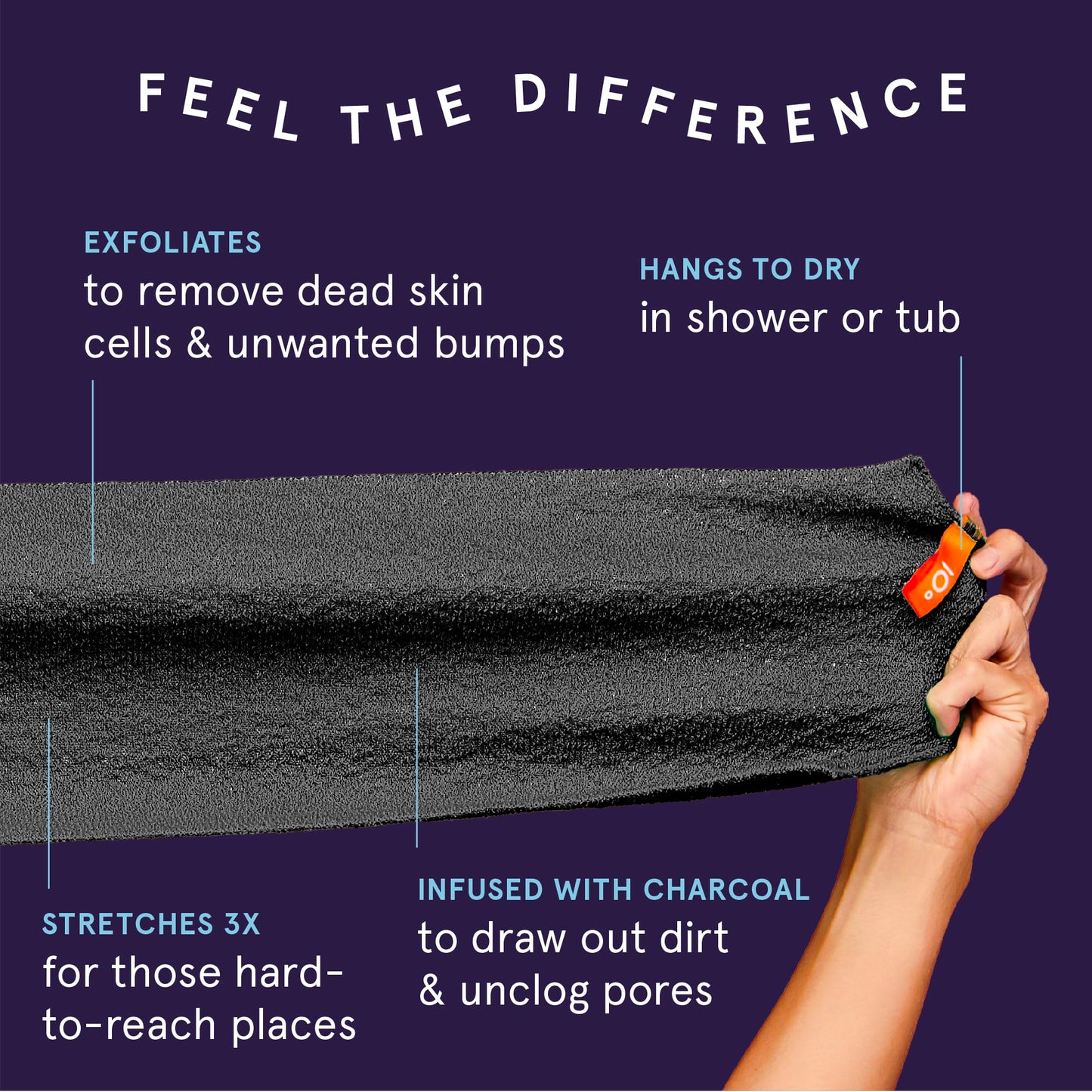 Clean Logic Detox Charcoal Purifying Stretch Wash Cloth, 1 Count Beauty & Personal Care Cleanlogic