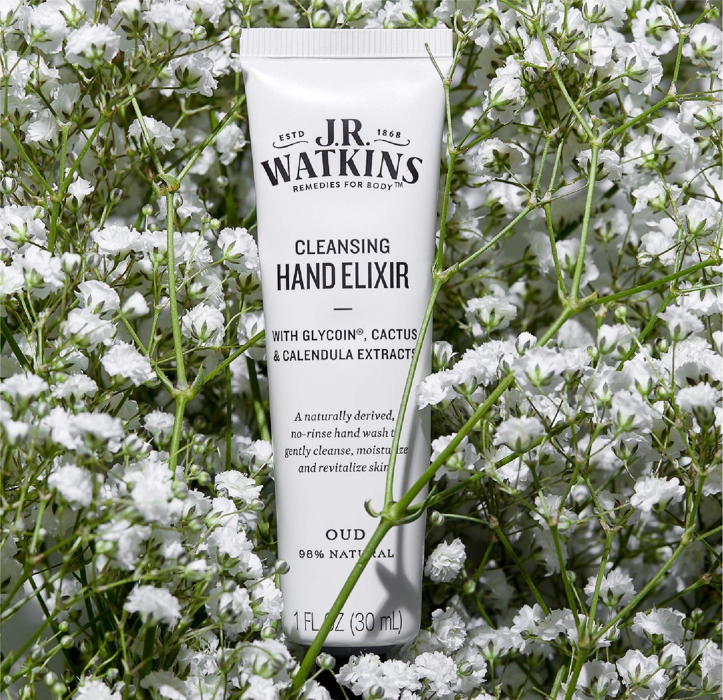 J.R. Watkins Oud Hand Elixir, No Rinse Waterless Cleansing Hand Wash, Convenient 1 oz Beauty & Personal Care J.R. Watkins