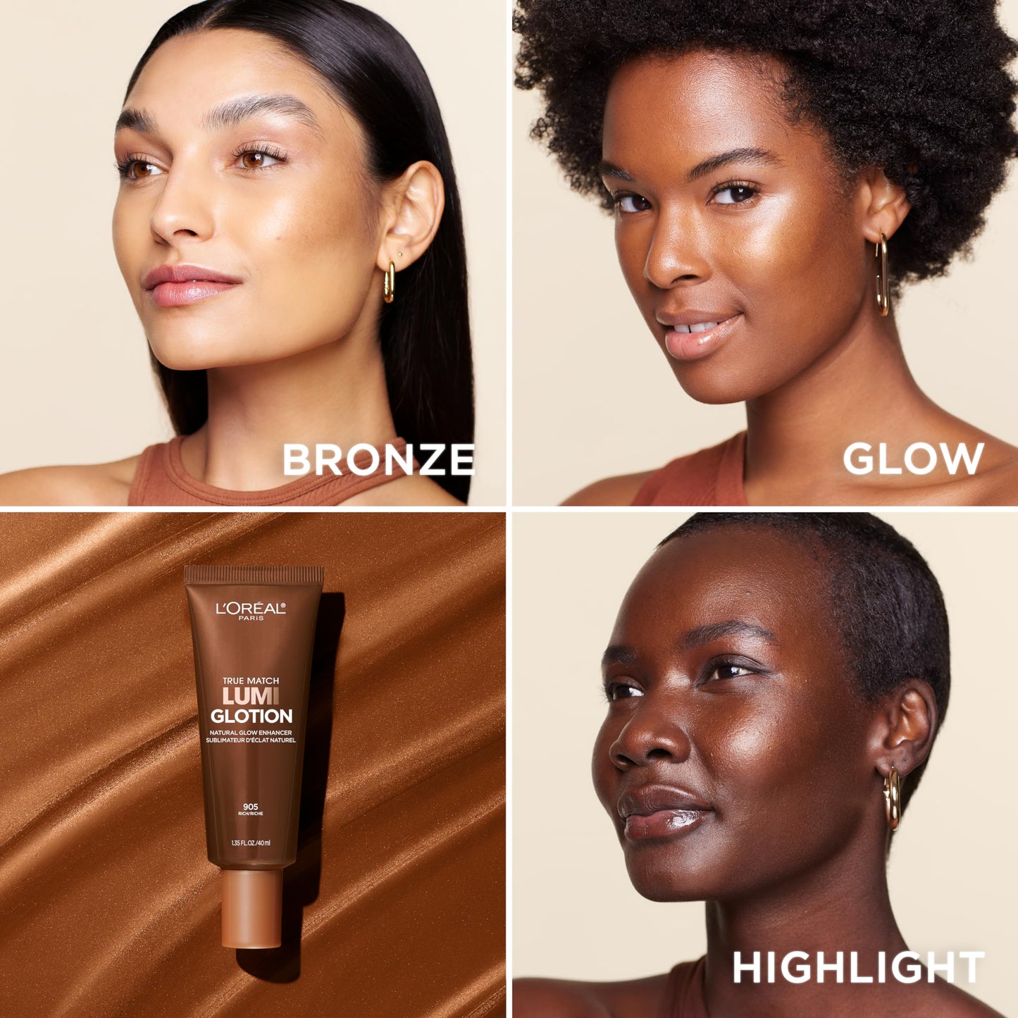 L'Oreal Paris Makeup True Match Lumi Glotion, Natural Glow Enhancer, Illuminator Highlighter, Bronzing Drops For a Sun-Kissed Glow, 905 Rich Beauty & Personal Care L'Oreal Paris