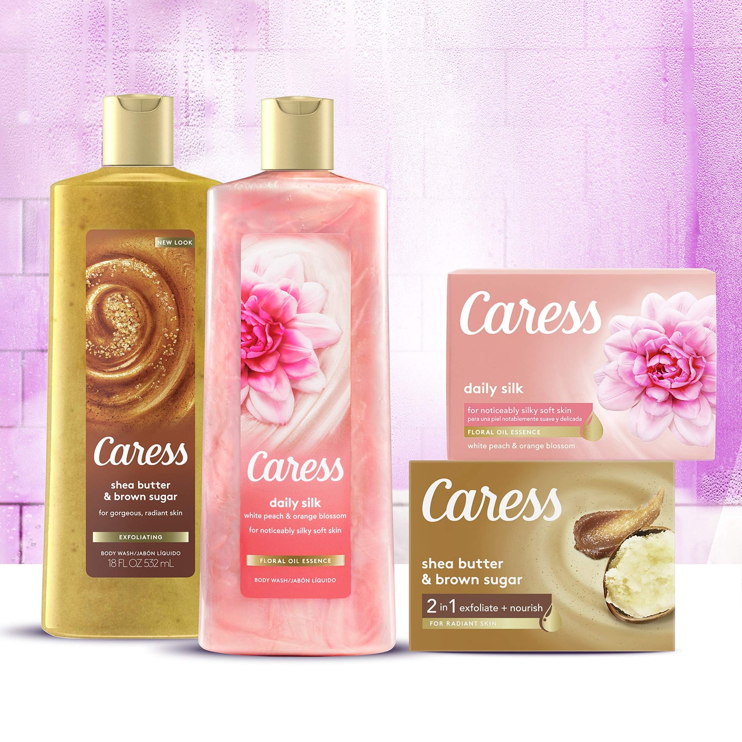 Caress Exfoliating Body Wash for Everyday Use Shea Butter & Brown Sugar 18 oz (Pack of 3) Beauty & Personal Care Caress