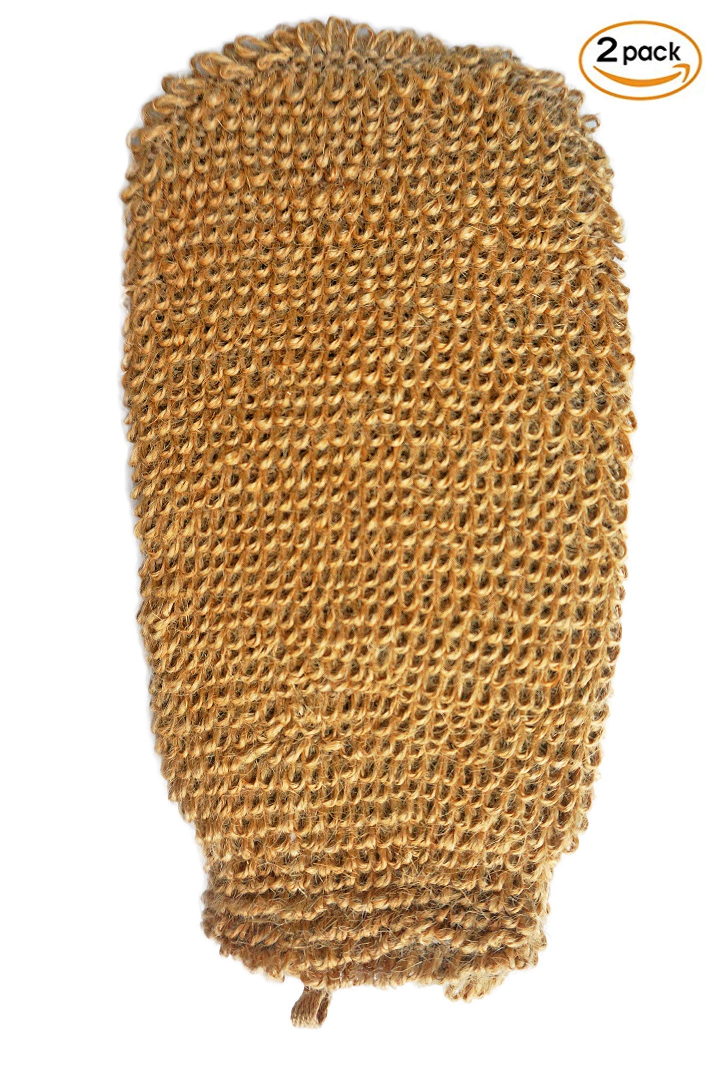 2 Pieces(5.1×9.0 inches) Natural Vegetable Fiber Exfoliating Sisal Bath Spa Shower Scrubber Loofah Rub Glove Mitt Mitten - Great for Your Skin Care Beauty & Personal Care JINS-Hung