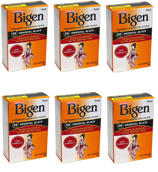 Bigen Permanent Powder Hair Color 59 Oriental Black 1 ea (Pack of 6) Beauty & Personal Care Bigen