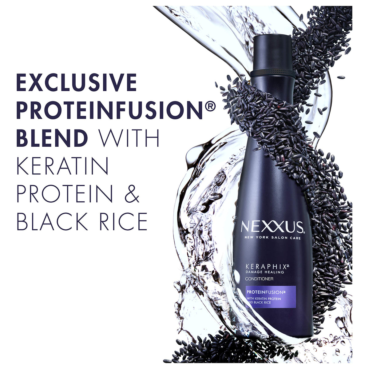 Nexxus Keraphix Conditioner for Damaged Hair Keraphix with ProteinFusion Silicone-Free With Keratin Protein and Black Rice 13.5 oz