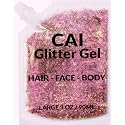 Face, Body & Hair Glitter Gel - (Rose Gold) Glitter for Kids and Women - 3 Oz Cosmetic-Grade Gel w/Moon & Stars for Festivals & Halloween Party, Easy Beauty & Personal Care CAI BEAUTY NYC