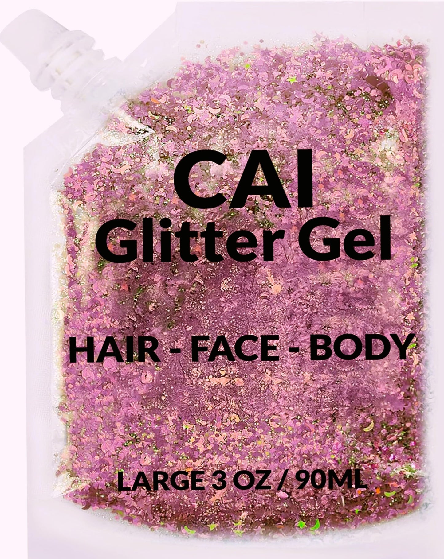 Face, Body & Hair Glitter Gel - (Rose Gold) Glitter for Kids and Women - 3 Oz Cosmetic-Grade Gel w/Moon & Stars for Festivals & Halloween Party, Easy Beauty & Personal Care CAI BEAUTY NYC