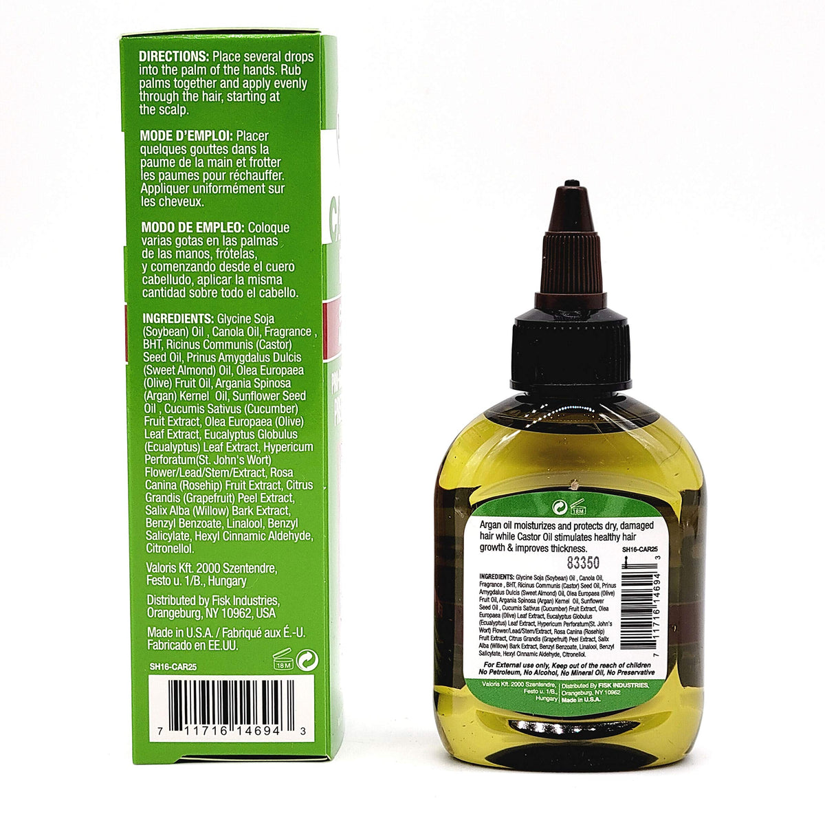 Difeel Premium Castor Plus Argan - Pro-Growth + Hydrating Premium Hair Oil 2.5 oz.