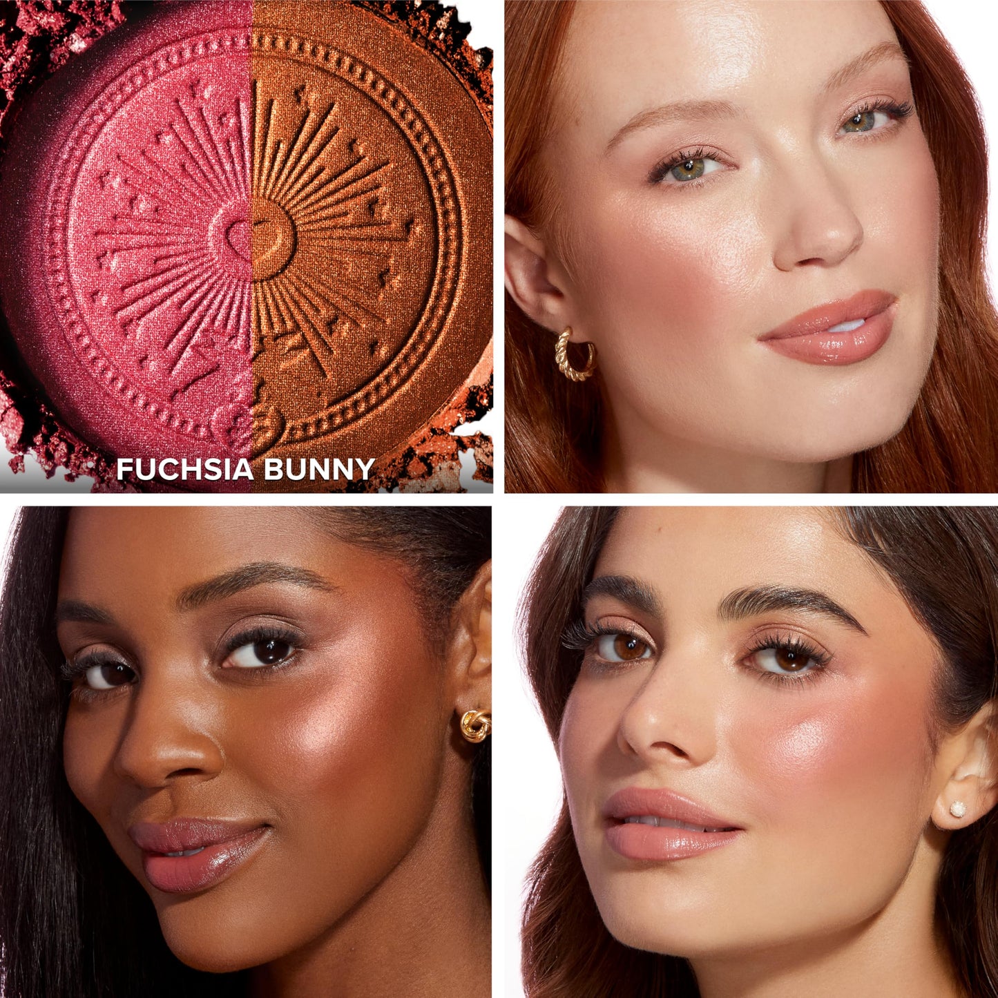 Too Faced Sun Bunny Blushing Bronzer | Dual-Shade Sheer, Luminous Bronzer Blush with Pink Undertones to Mimic Natural Flush, Fuchsia Bunny, 0.28 Ounce Beauty & Personal Care Too Faced