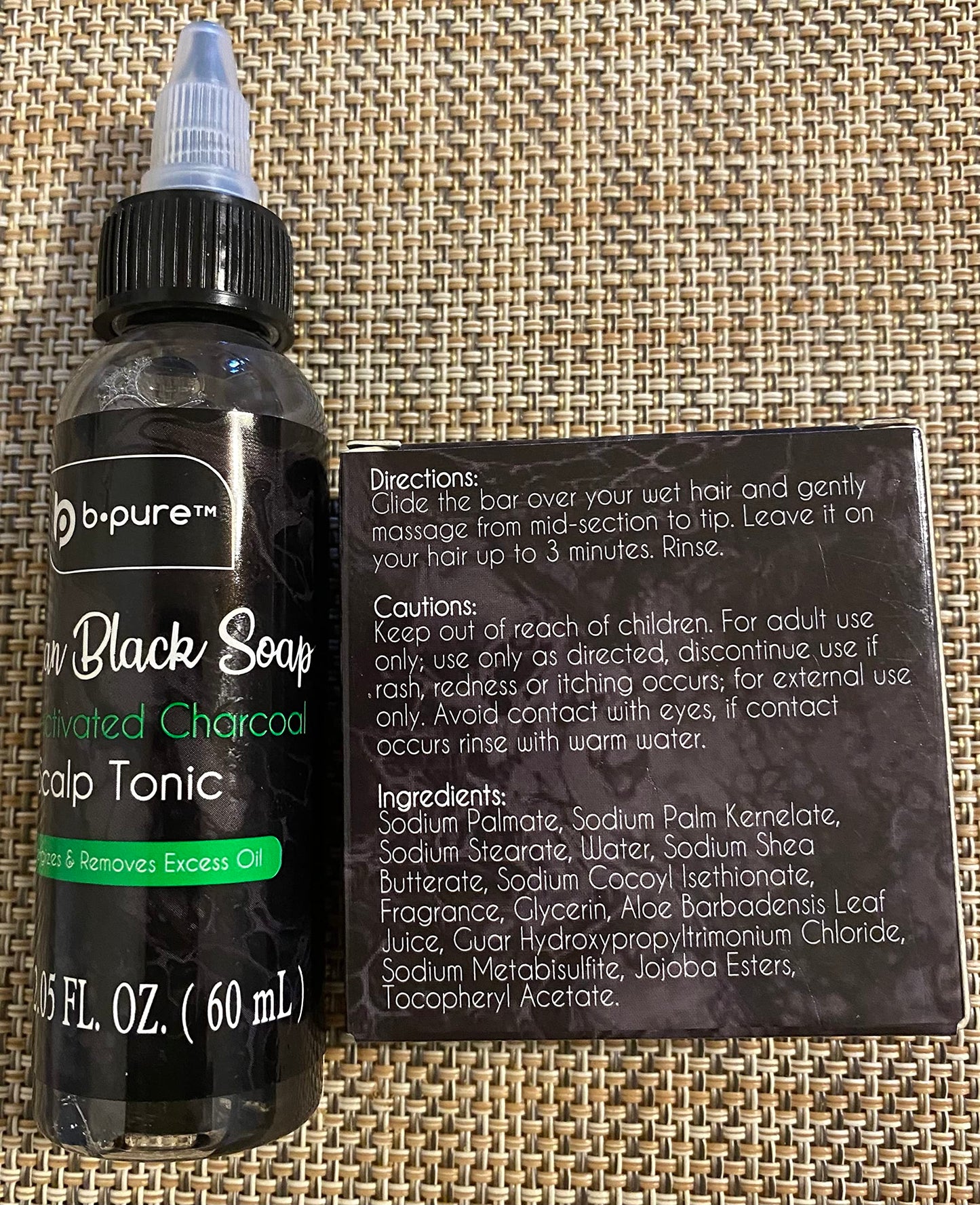 b.pure African Black Soap Conditioning Bar with Shea Butter & Vitamin E and Hair Tonic Bundle Beauty & Personal Care b.pure