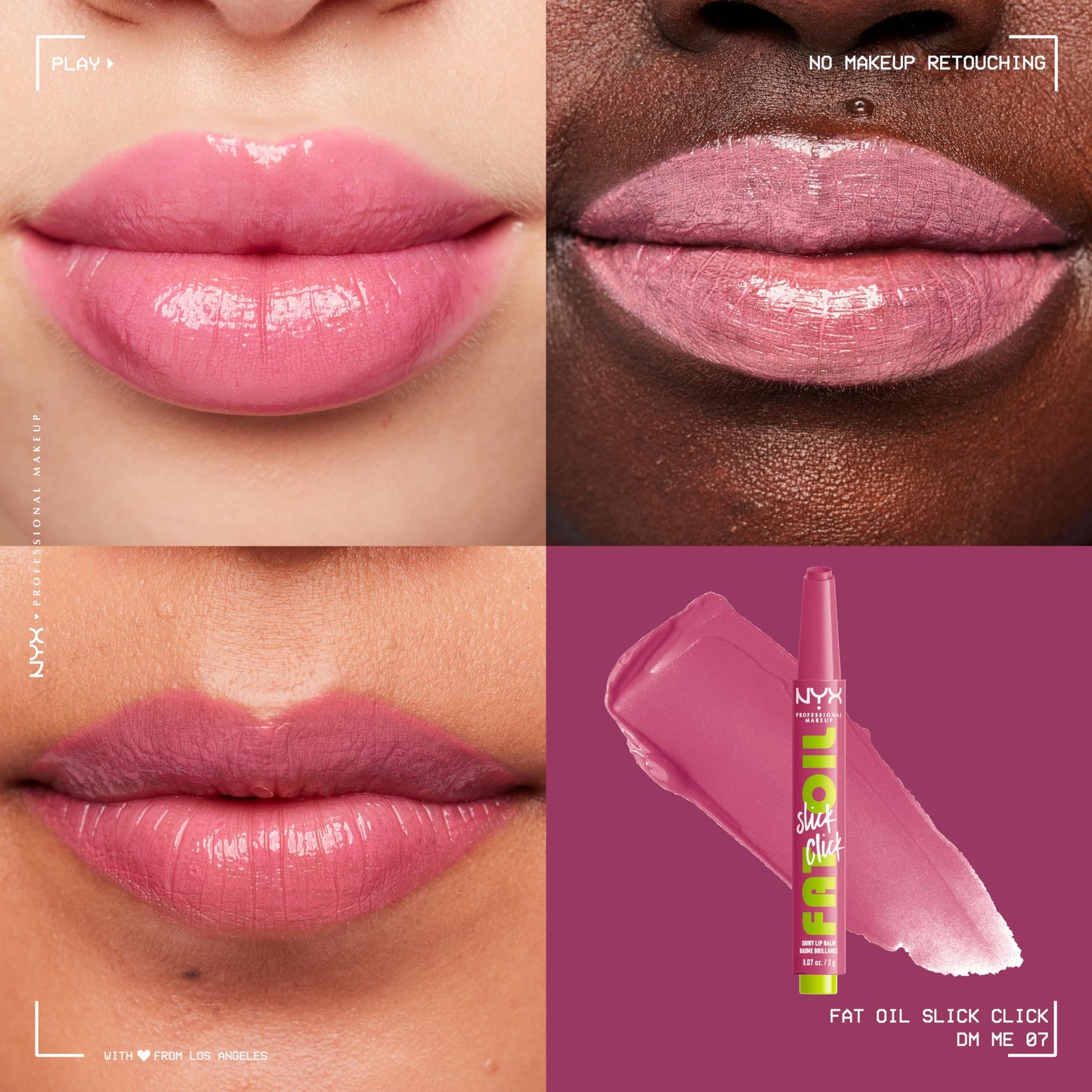 NYX PROFESSIONAL MAKEUP Fat Oil Slick Click, Lightweight, Buildable, Pigmented Vegan Lip Balm - DM Me Beauty & Personal Care NYX PROFESSIONAL MAKEUP