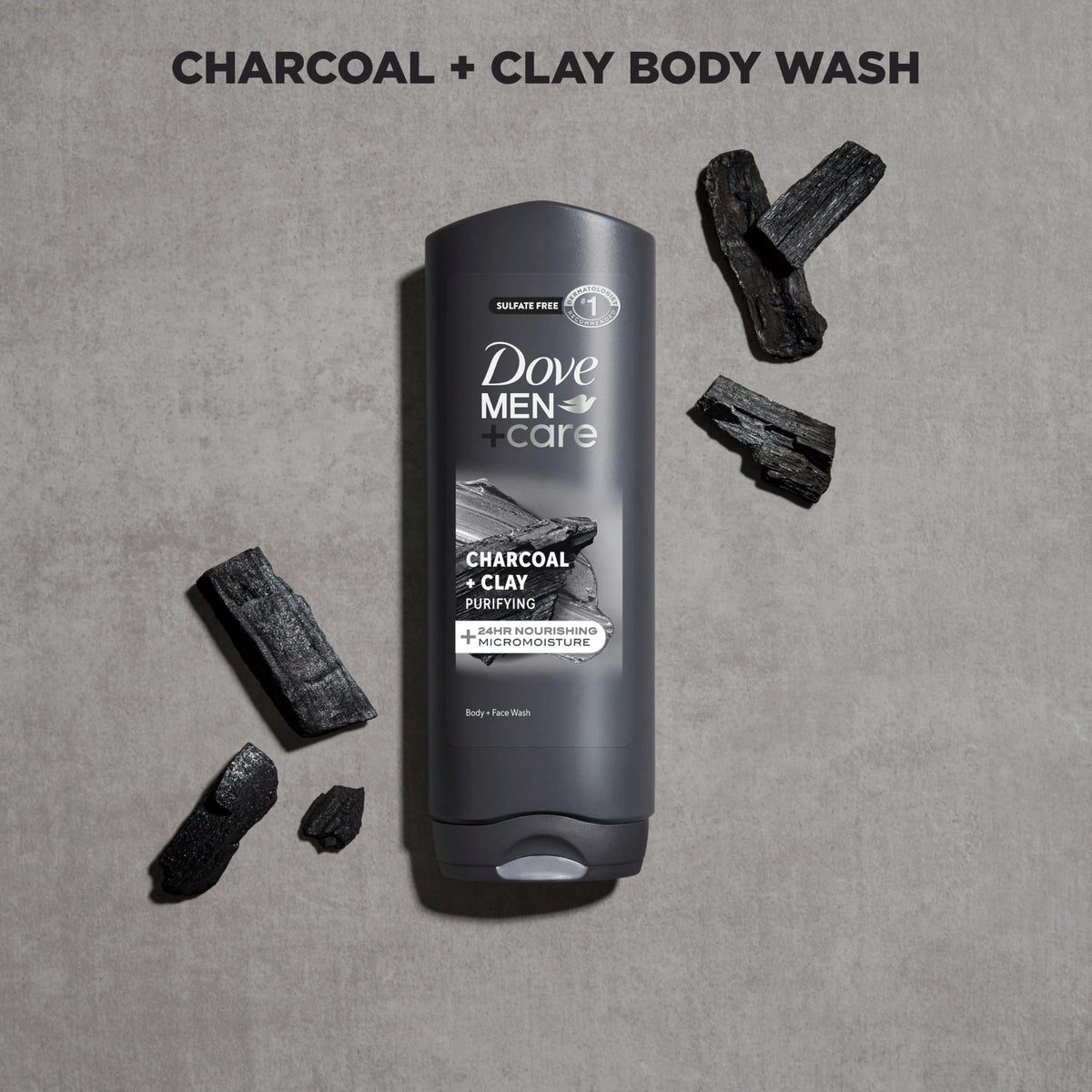 DOVE MEN + CARE Body and Face Wash Purifying Charcoal + Clay Body Wash for Men with 24-Hour Nourishing Micromoisture Technology 18 oz Beauty & Personal Care DOVE MEN + CARE