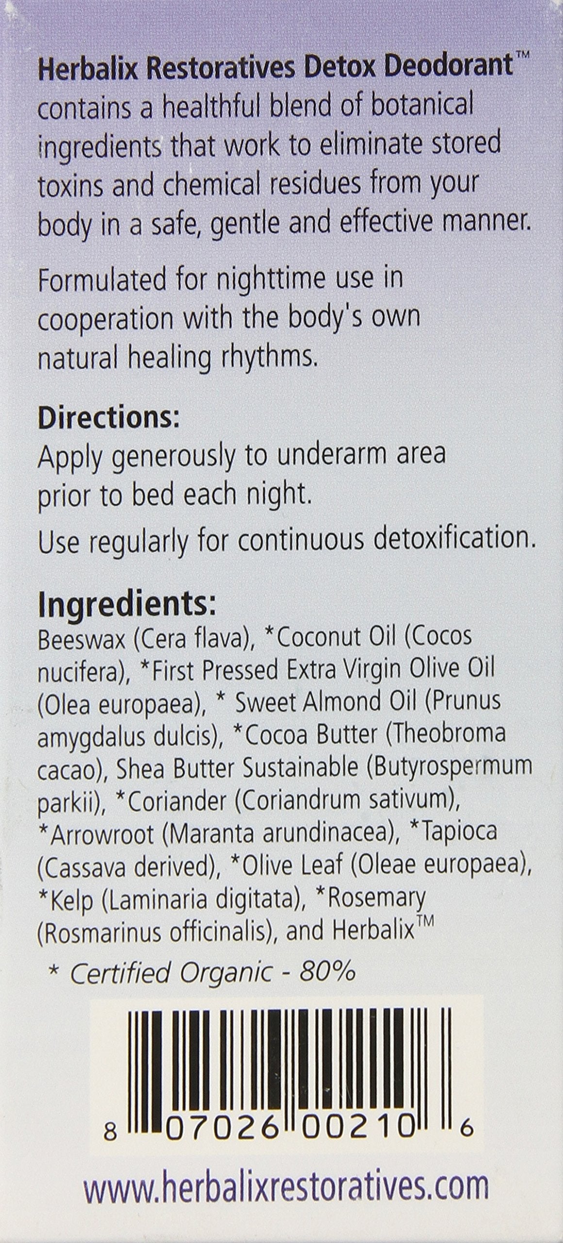 TRR Enterprises Nighttime Detox Cleansing Deodorant, 2.5 Ounce Beauty and Personal Care Herbalix Restoratives