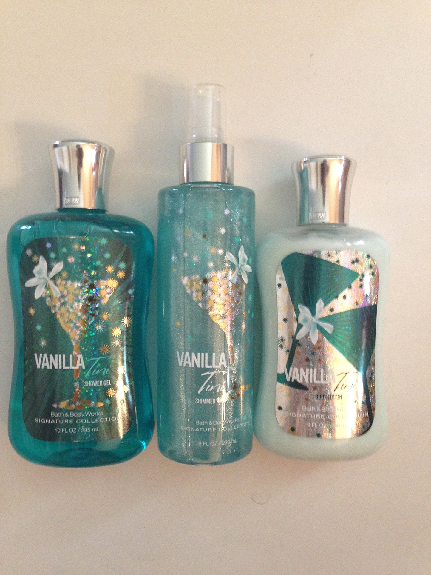 Bath & Body Works Vanilla Tini Shower Gel, Lotion & Shimmer Mist Trio Beauty and Personal Care Bath & Body Works