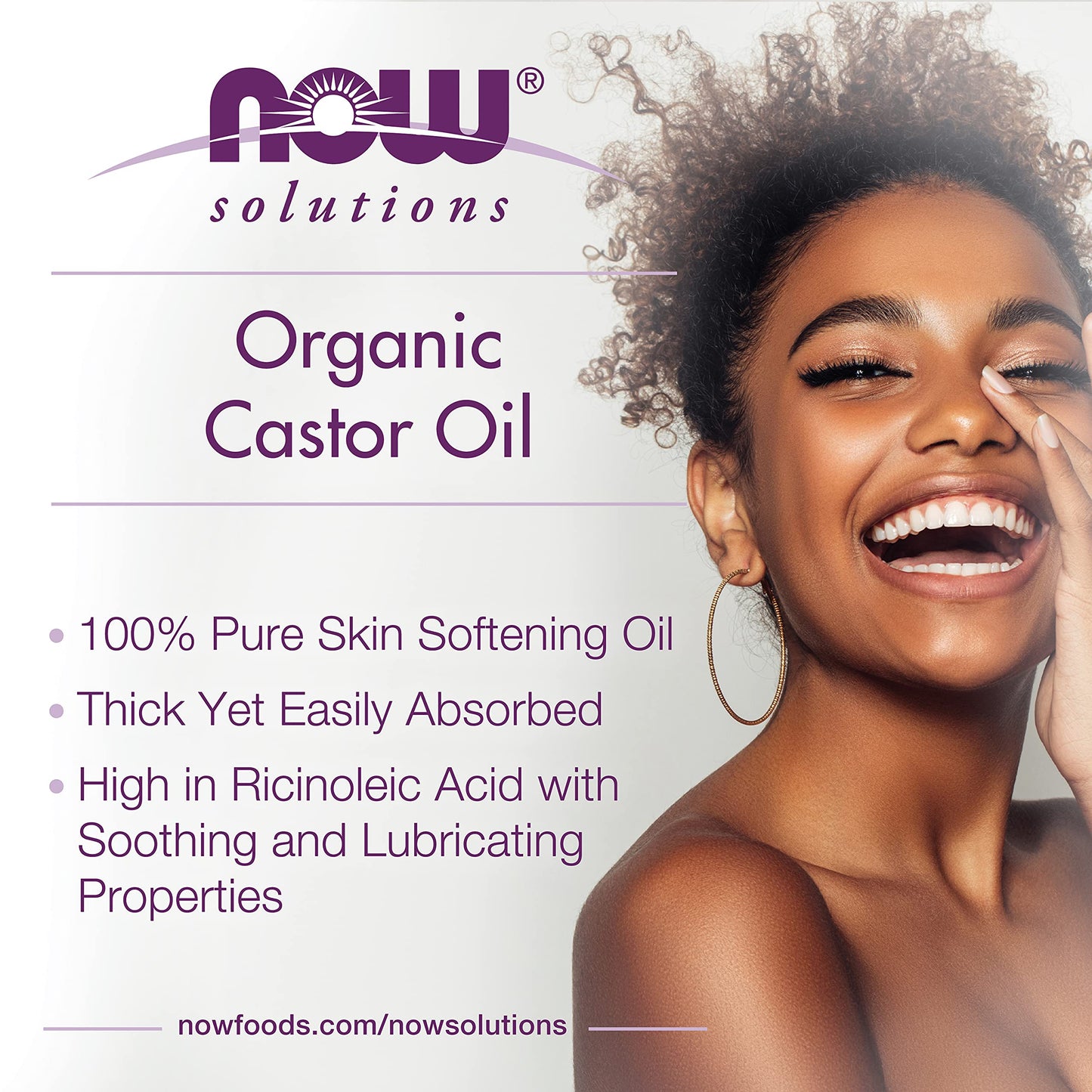 NOW Solutions, Organic Castor Oil, 100% Pure Versatile Skin Care, Multi-Purpose Skin Softener, 16-Ounce Beauty & Personal Care NOW Foods