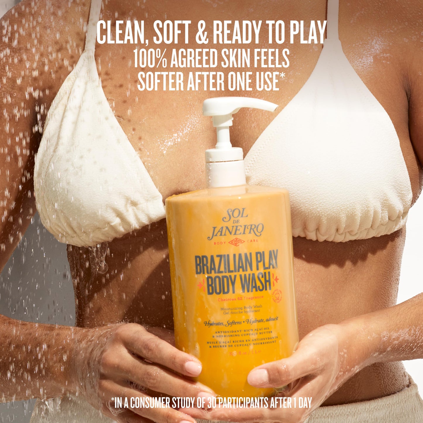 Sol de Janeiro Brazilian Play Moisturizing Shower Cream Gel Body Wash - 1L Jumbo Size with Pump Beauty & Personal Care Sol de Janeiro