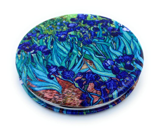 Aeisage Pocket Mirror for Women Small Travel Mirror Magnifying Van Gogh Irises Flower Purse Mirror Compact Unique Gift for Artistic Mom Beauty & Personal Care Aeisage