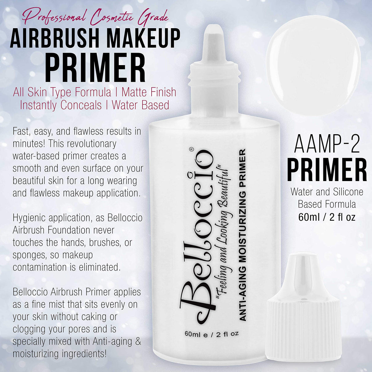 Belloccio Moisturizing Primer Anti-Aging Airbrush Makeup-Large 2-oz Bottle Beauty & Personal Care Belloccio