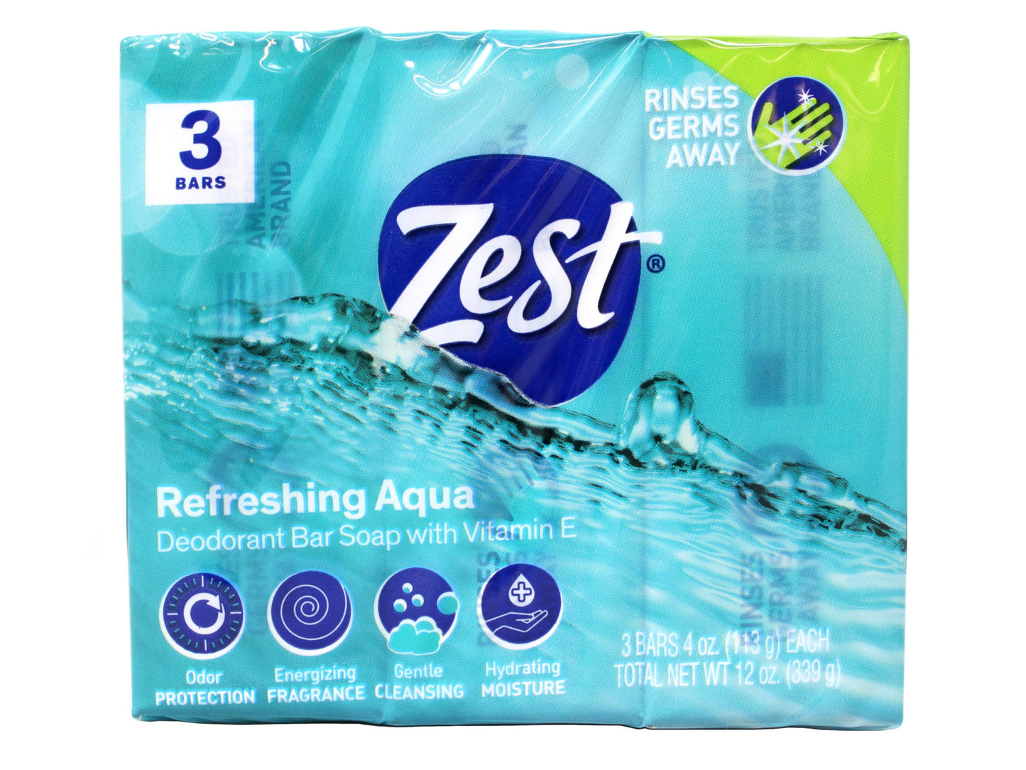 Zest Aqua Deodorant Bar Soap 3 ct (Pack of 12) Beauty & Personal Care Zest