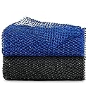 African Net Sponge, 2 Pieces Exfoliating Premium Nylon Bathing/Wash Net for Daily Back Body Scrub Scrubber Shower Net (Black, Blue) … Beauty & Personal Care BHYTAKI