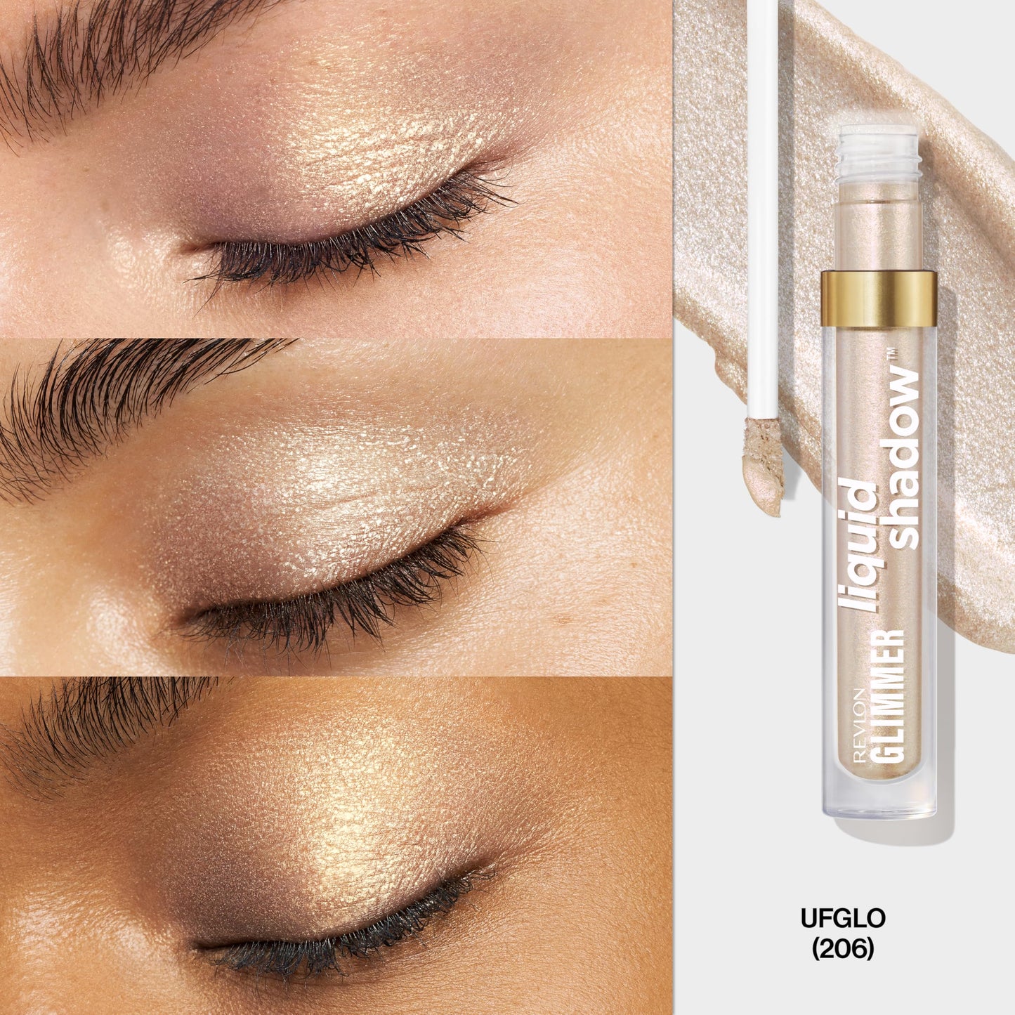 REVLON Glimmer Liquid Shadow, Smudge-Proof Shimmer Eyeshadow Makeup, Long Lasting, High Pigment, 206 UFGlo Beauty & Personal Care REVLON