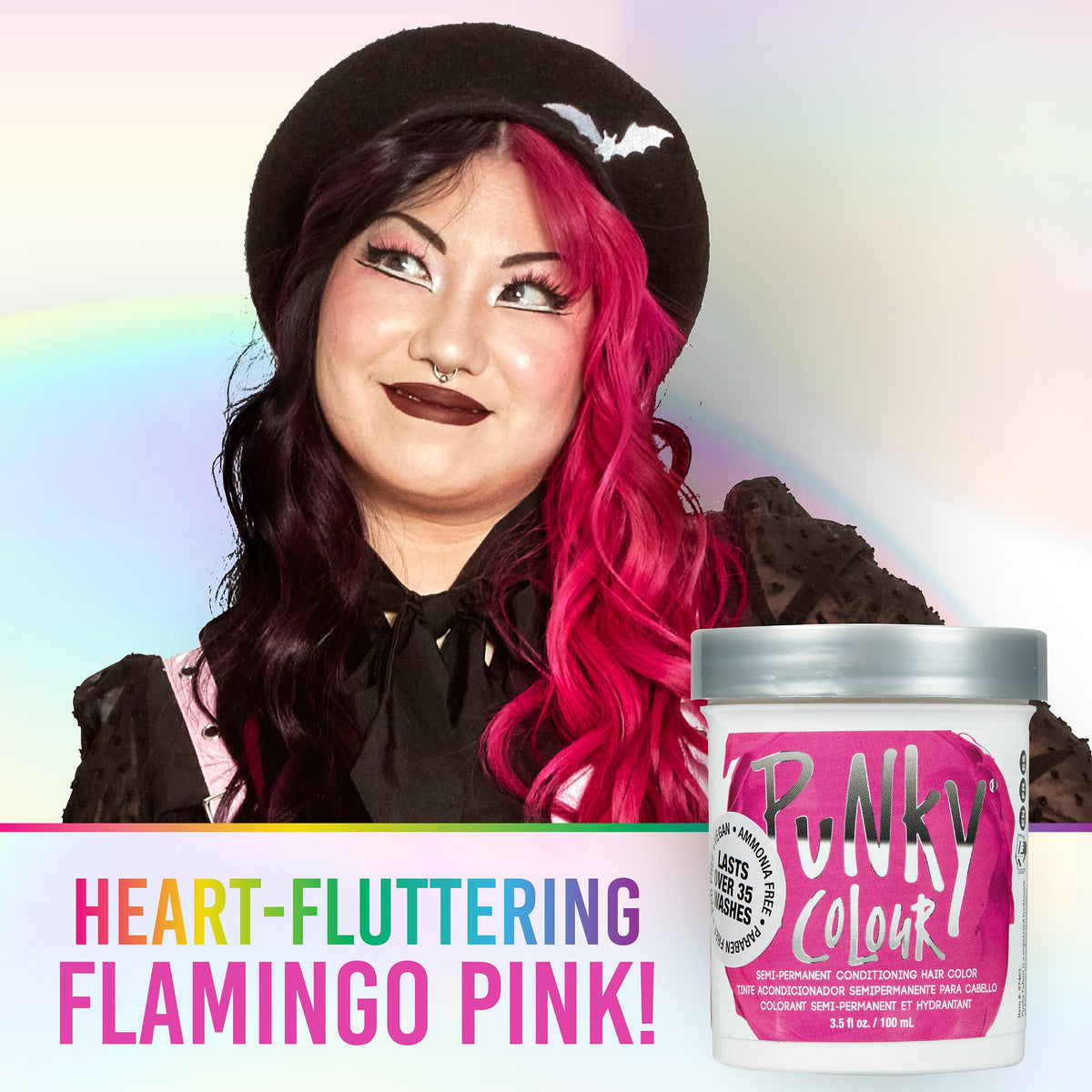 Punky Flamingo Pink Semi Permanent Hair Color - Vegan & Cruelty-Free Conditioning Hair Dye, Lasts Up to 35 Washes, 3.5 fl oz Beauty & Personal Care Punky