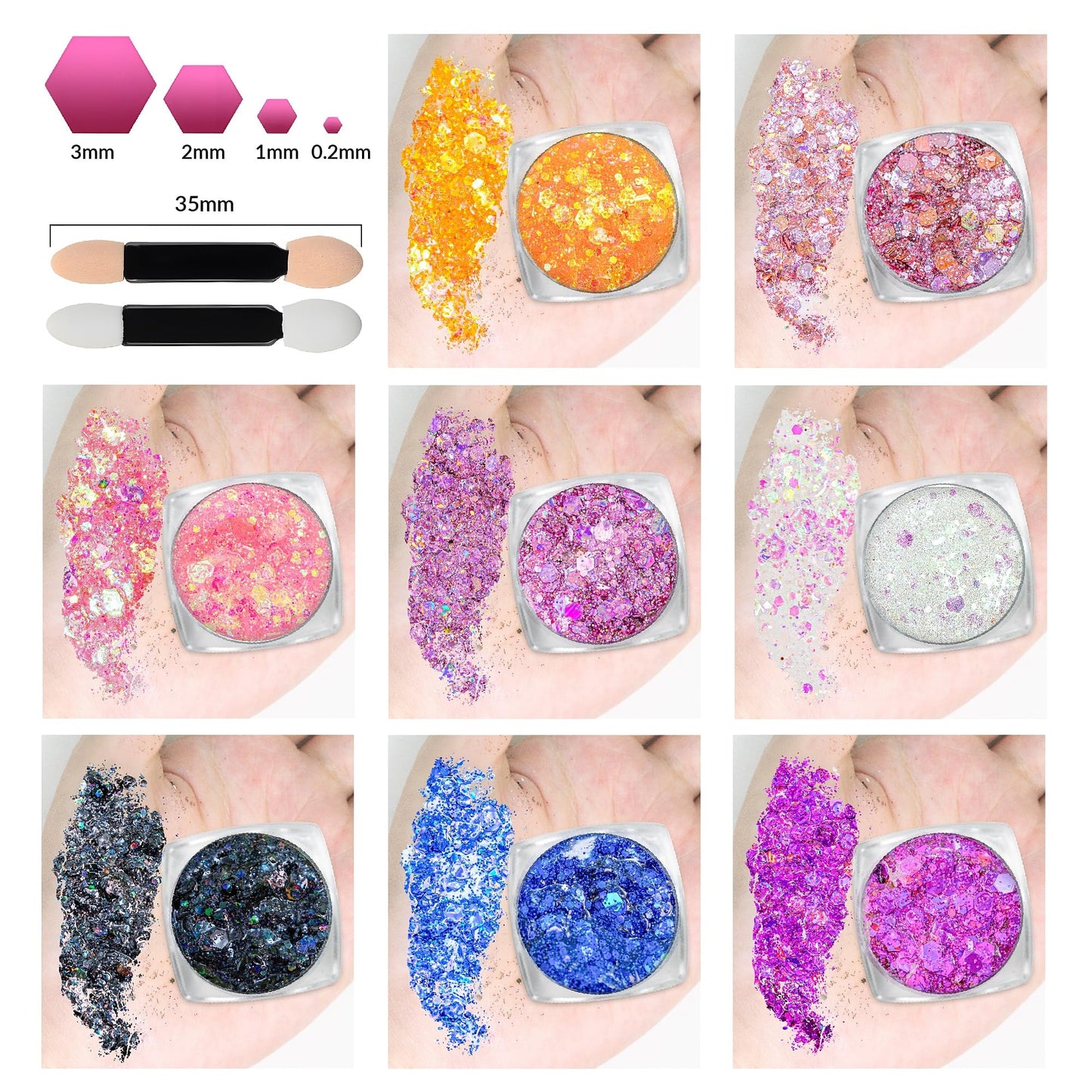 Body Glitter Face Glitter Makeup Festival Glitter, 20 Colors Face and Body Glitter Gel, Hair Glitter Gel, Body Makeup Beauty & Personal Care Estanoite