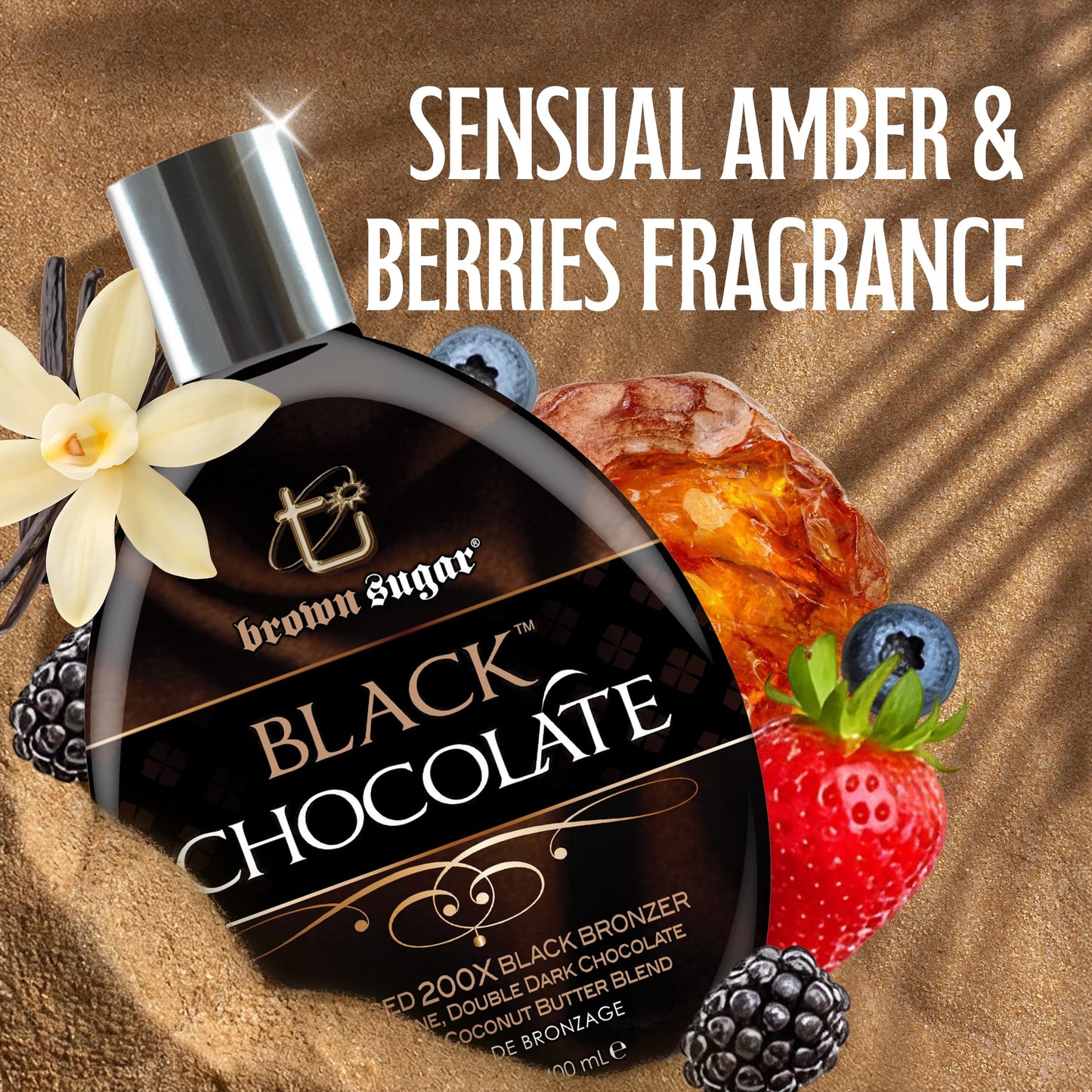 Brown Sugar Black Chocolate Tanning Lotion, Advanced 200X Black Bronzer with Double Dark Chocolate Extract & Organic Butters, 13.5 Fl Oz Beauty & Personal Care Brown Sugar