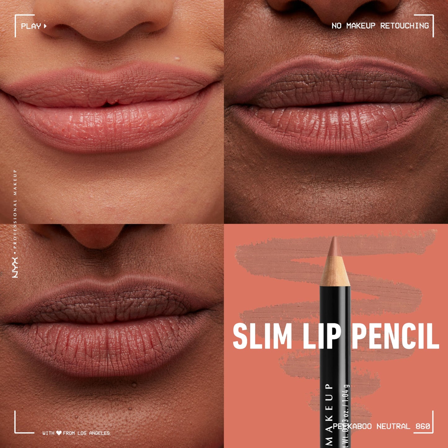 NYX PROFESSIONAL MAKEUP Slim Lip Pencil, Long-Lasting Creamy Lip Liner - Peakaboo Neutral Beauty & Personal Care NYX PROFESSIONAL MAKEUP