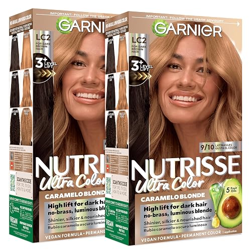 Garnier Nutrisse Ultra Color Hair Color, Permanent Hair Dye for Up to 8 Weeks of Bold, Vibrant Results, Vegan & Cruelty-Free, LC2 Hi-Lift Dark Blonde Beauty & Personal Care Garnier