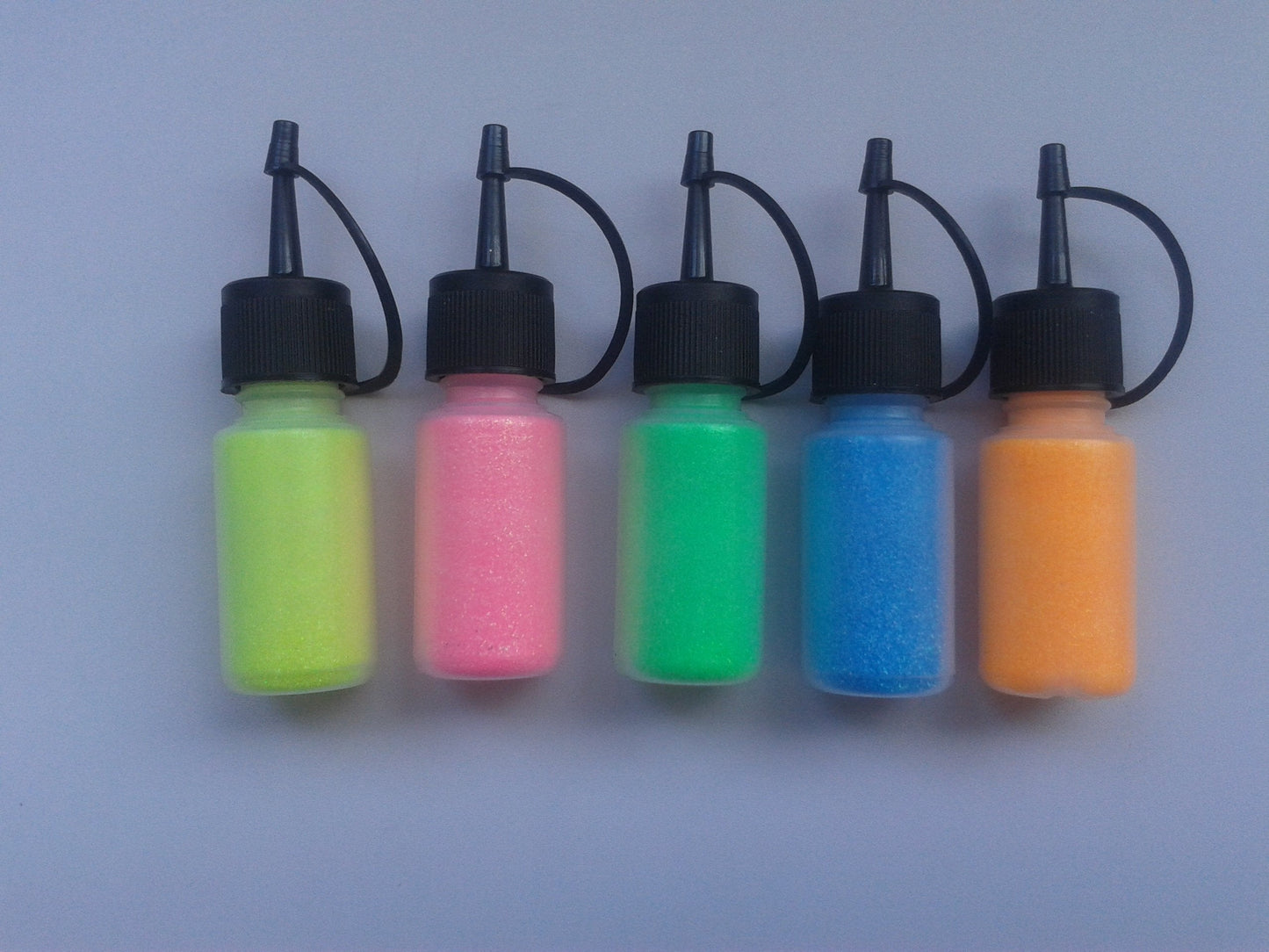 5 x 15 gram Puffer Glitter neon Color Bottles for Glitter Tattoos Pink Blue Yellow Orange Pink Beauty & Personal Care Dazzle Glitter Tattoos