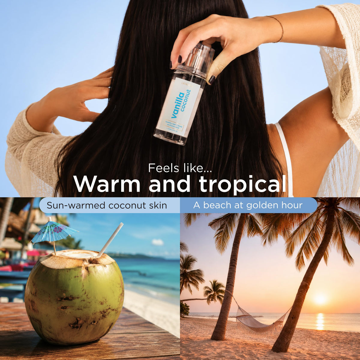 Lavanila Vanilla Coconut Hair & Body Mist for Women, 5 Oz