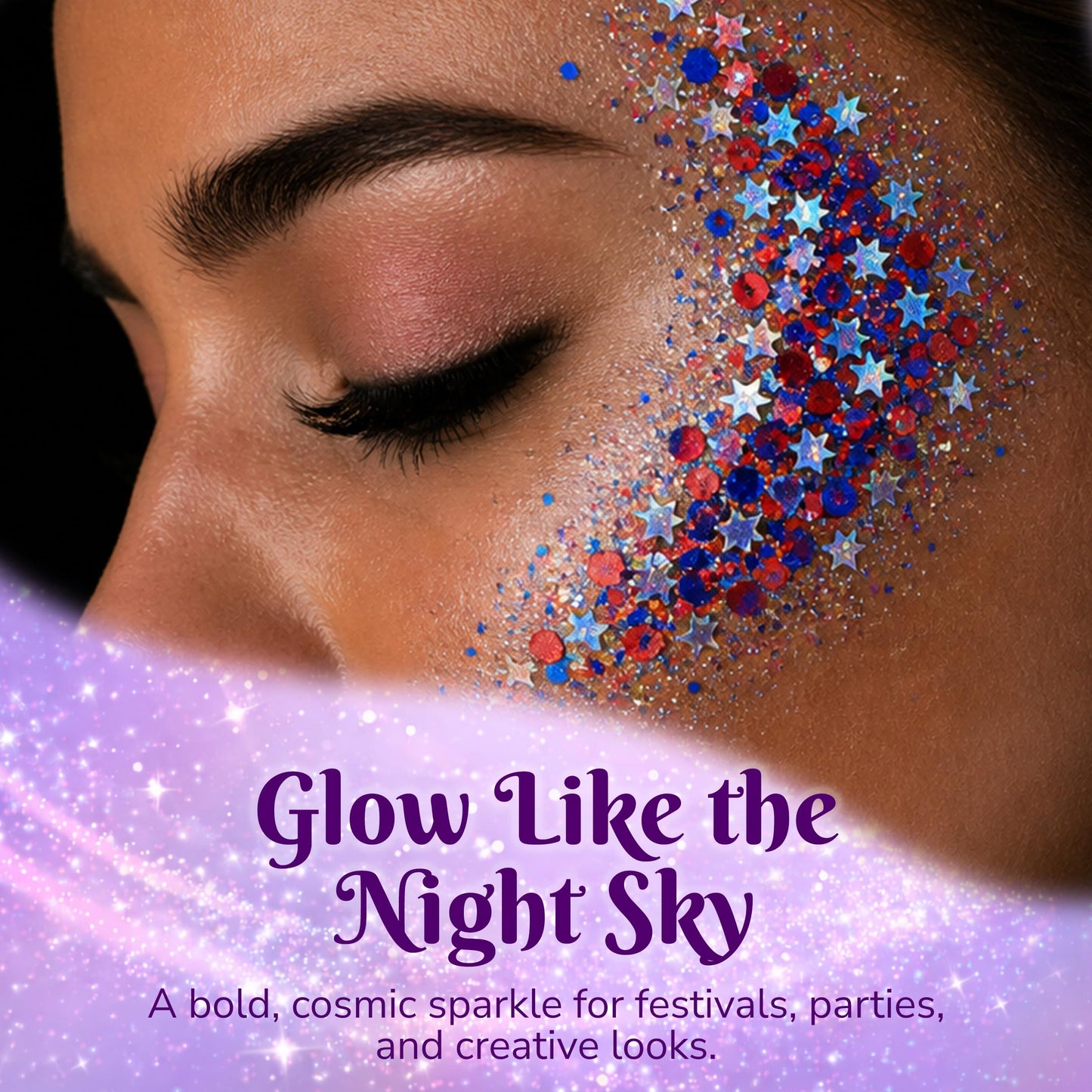 Art Factory Fireworks Body Glitter Gel - Red White and Blue Holographic Cosmetic Glitter for Face, Hair & Body - Patriotic Festival Rave Makeup, Long Beauty & Personal Care Art Factory