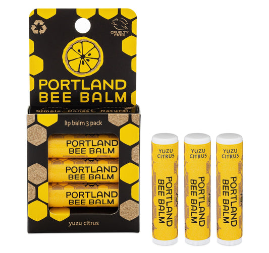 Portland Bee Balm All Natural Handmade Beeswax Based Lip Balm, Yuzu Citrus 3 Count Beauty & Personal Care Portland Bee Balm