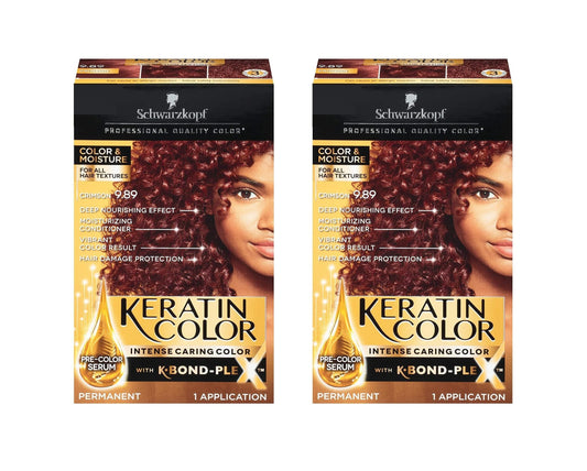 Schwarzkopf Professional Quality Color, For All Hair Textures, Keratin Color, Crimson 9.89, Pack of 2 Beauty & Personal Care Schwarzkopf
