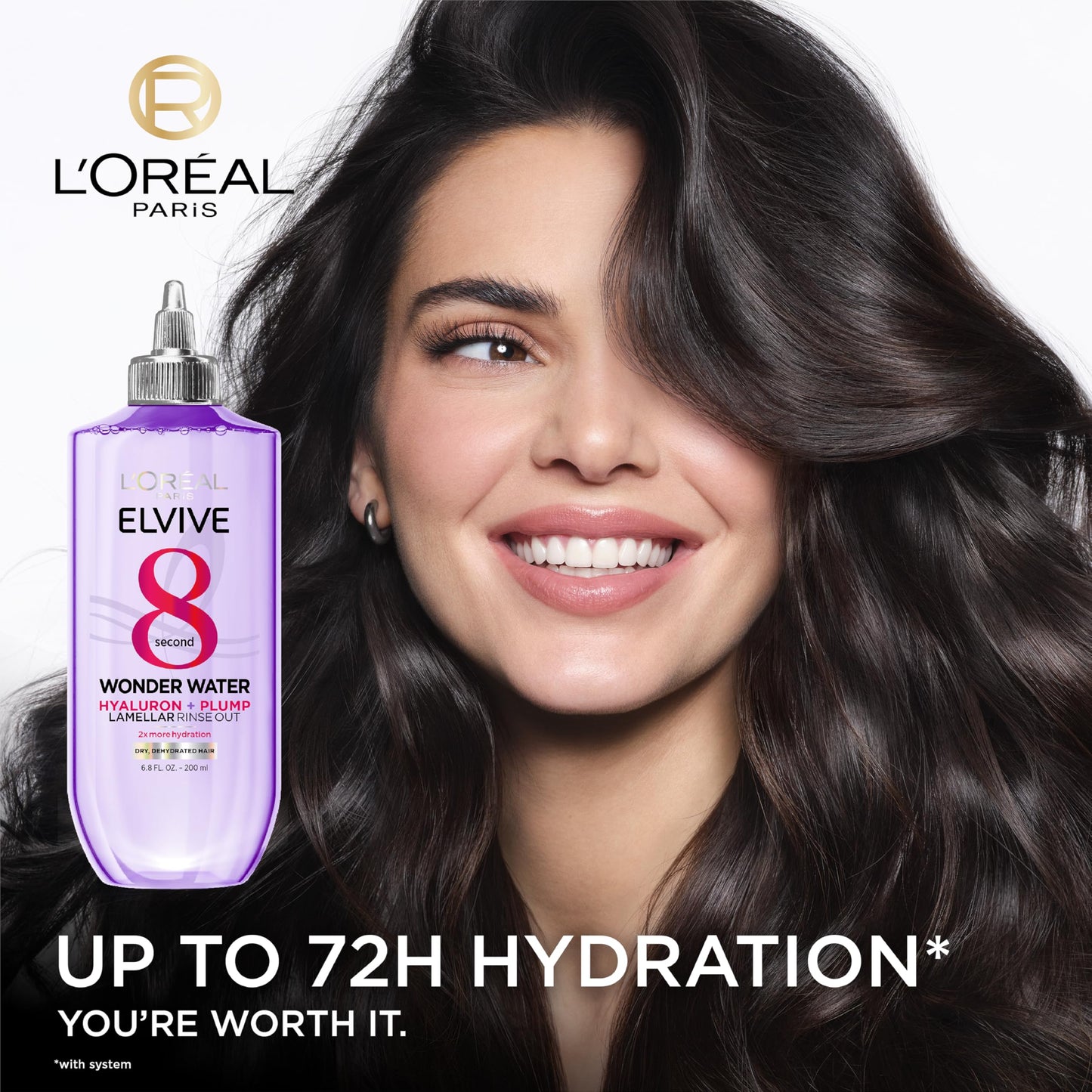 L'Oreal Paris Elvive Hyaluron Plump Flash Hydration Wonder Water Hair Rinse, 8 Second Hydrating Hair Care Treatment for Soft, Shiny Hair, 6.8 Fl Oz Beauty & Personal Care L'Oreal Paris