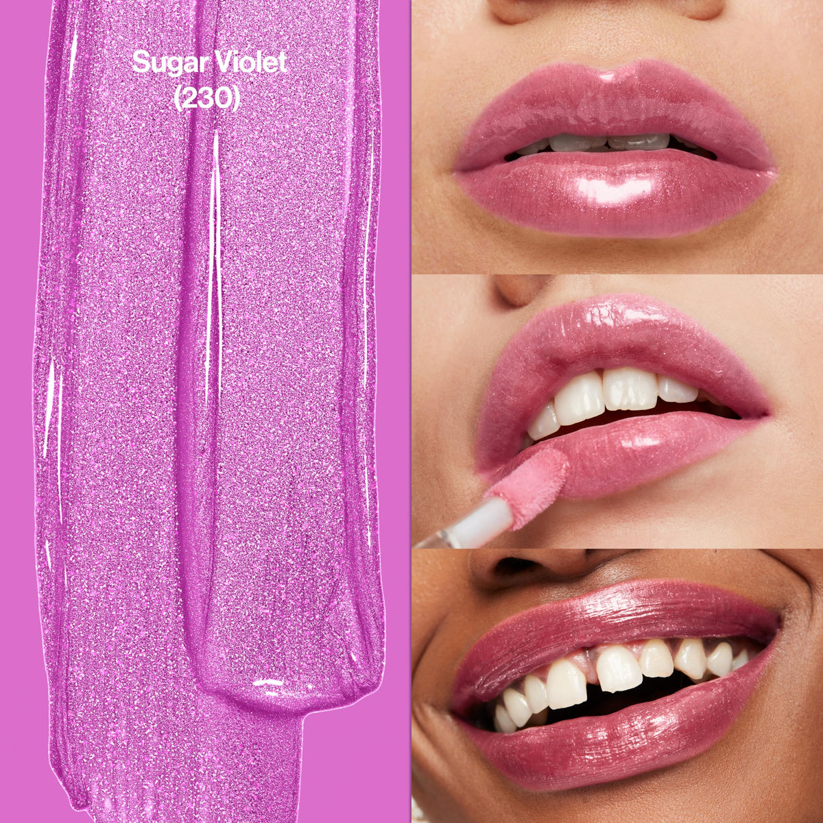 Revlon Super Lustrous Lip Gloss, Non-Sticky, Hydrating, High Shine Finish, 230 Sugar Violet, 0.13 oz Beauty & Personal Care REVLON