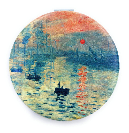 Aeisage Compact Mirror Magnifying Makeup Mirror Pink Pocket Mirror Vintage Small Gifts for Women Claude Monet Art Prints Sunrise Artistic Makeup Gift Beauty & Personal Care Aeisage