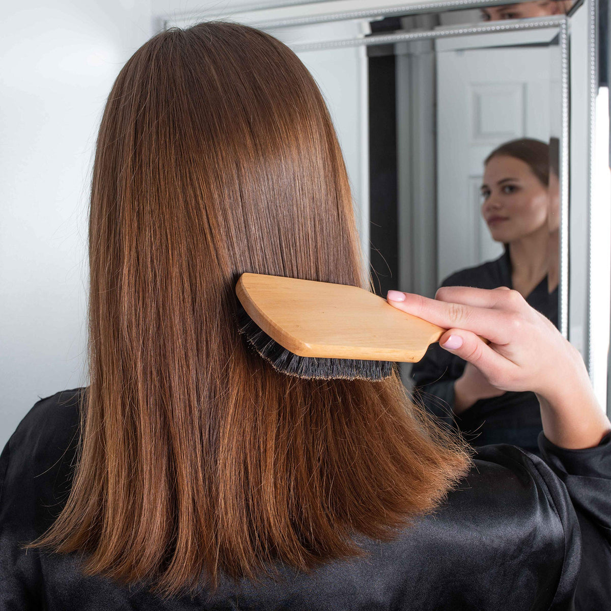 GranNaturals Boar Bristle Smoothing Hair Brush for Women and Men - Medium/Soft Bristles - Natural Wooden Large Flat Square Paddle Hairbrush for Fine Beauty & Personal Care GranNaturals
