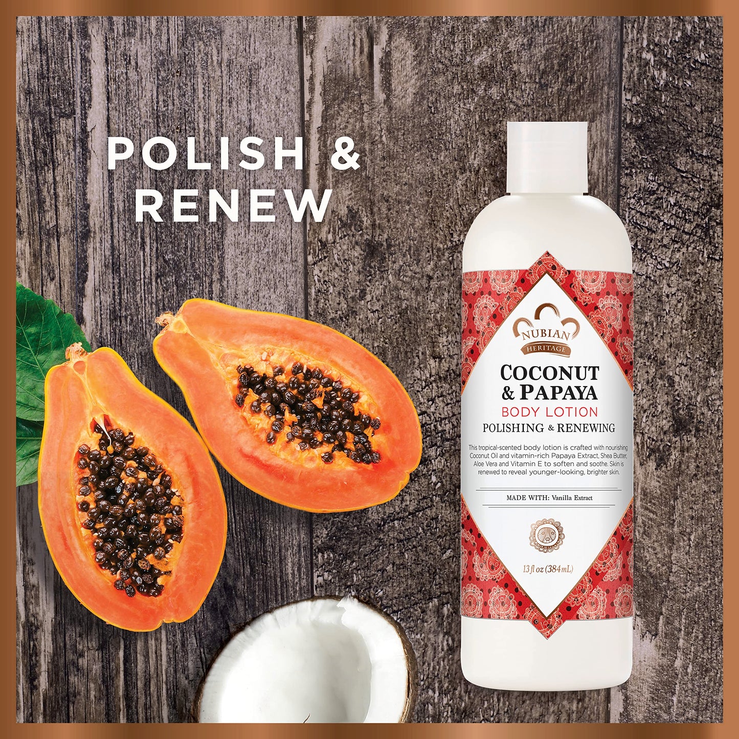 Nubian Heritage Body Lotion Coconut and Papaya For Dry Skin Paraben Free, 13 oz Beauty & Personal Care Nubian Heritage