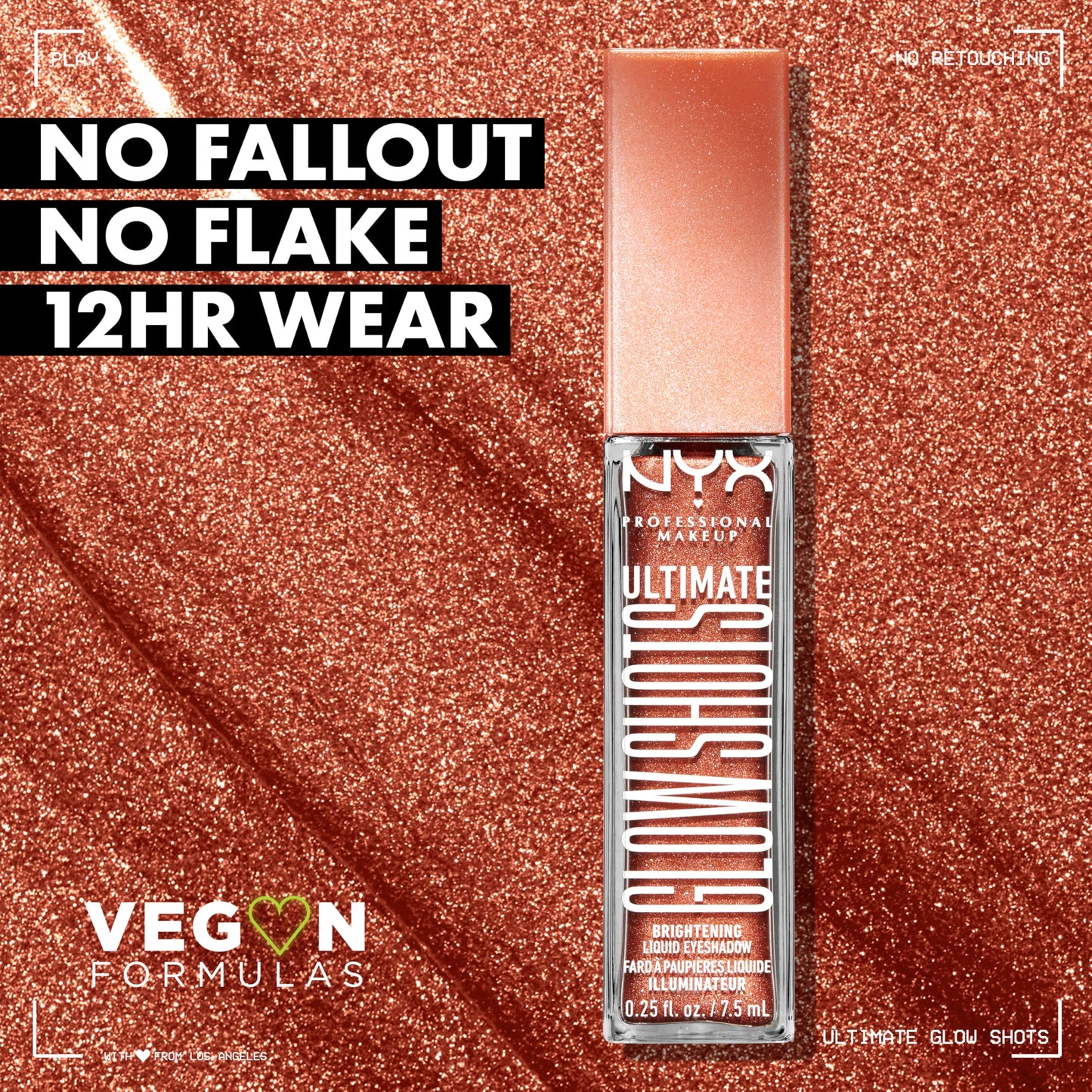 NYX PROFESSIONAL MAKEUP Ultimate Glow Shots, Liquid Eyeshadow, Long-Lasting Shimmer Eye Shadow with Vitamin C - Clementine Fine Beauty & Personal Care NYX PROFESSIONAL MAKEUP