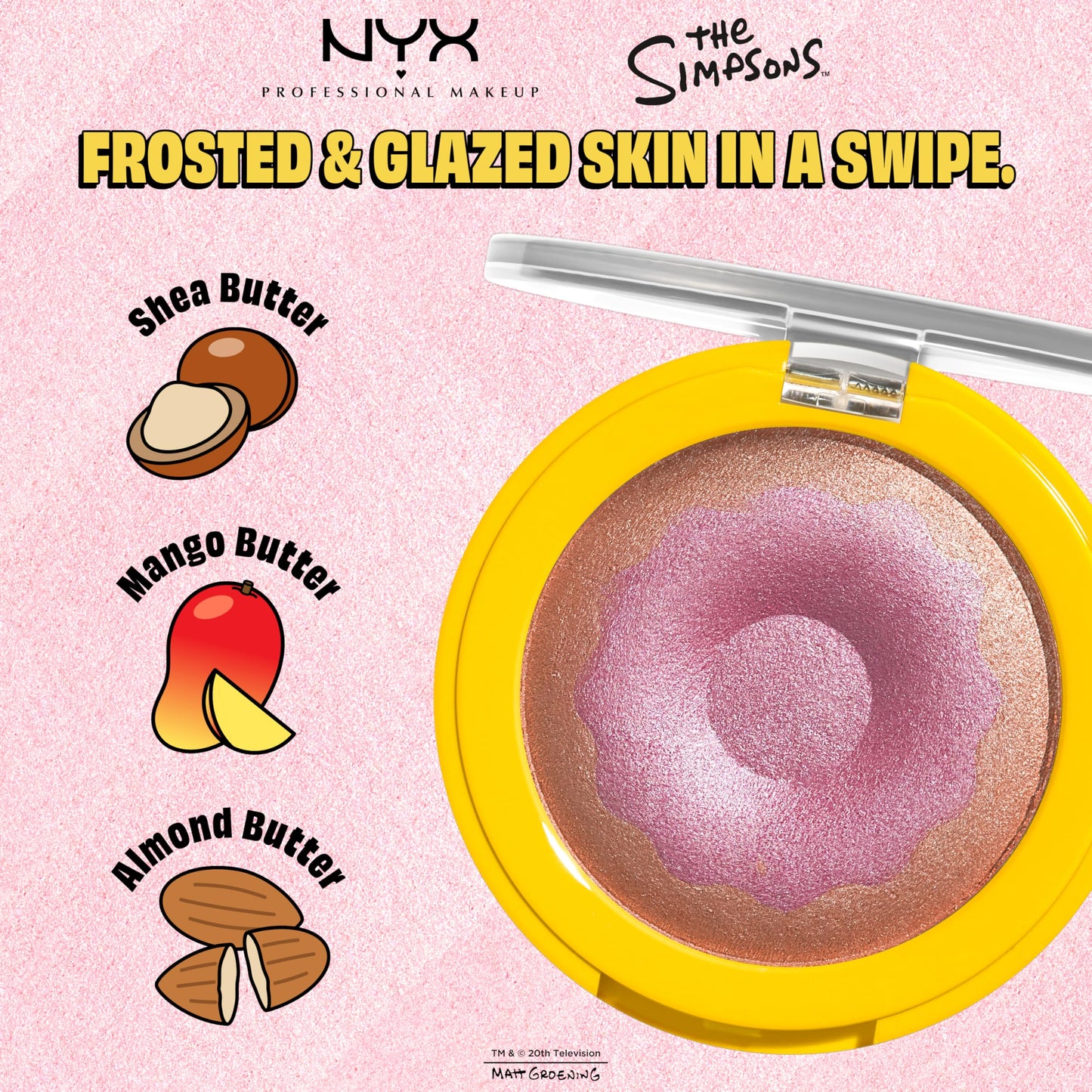 NYX PROFESSIONAL MAKEUP Homer Simpson Donut Highlighter Makeup, Frosted & Buttery Shimmer Powder Formula, The Simpsons Collaboration, Vegan Beauty & Personal Care NYX PROFESSIONAL MAKEUP