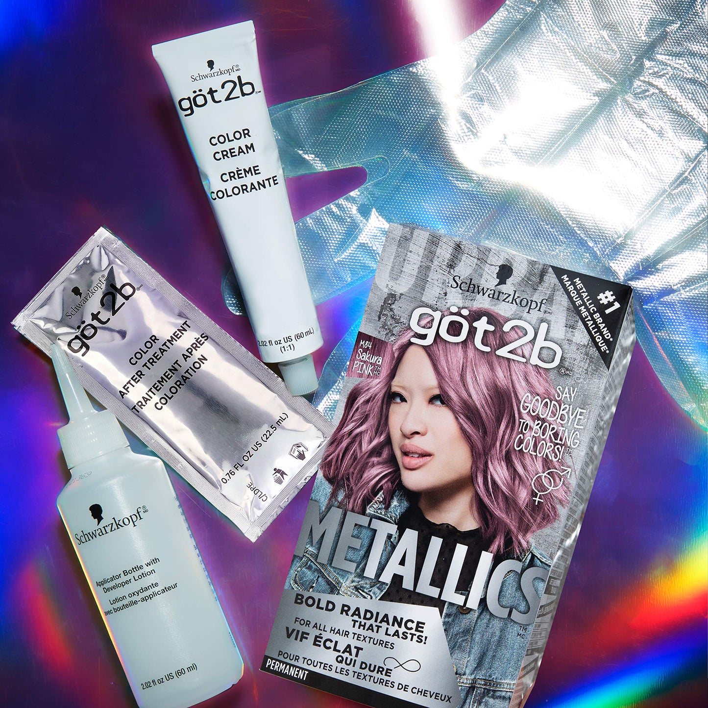 Got2b Metallics Permanent Hair Color, M84 Sakura Pink Beauty & Personal Care Got2B
