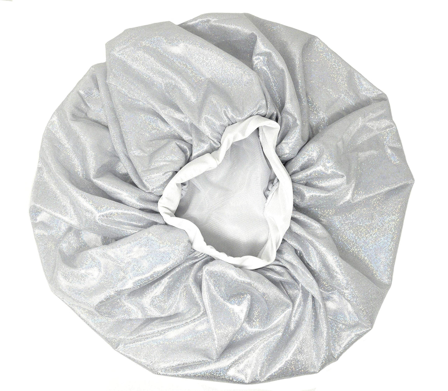 Holographic Extra Jumbo Nightcap Twinkle Deluxe Luxury Wide Band Sleep Cap Bonnet Hat for Hair Silver Beauty & Personal Care MayaBeauty