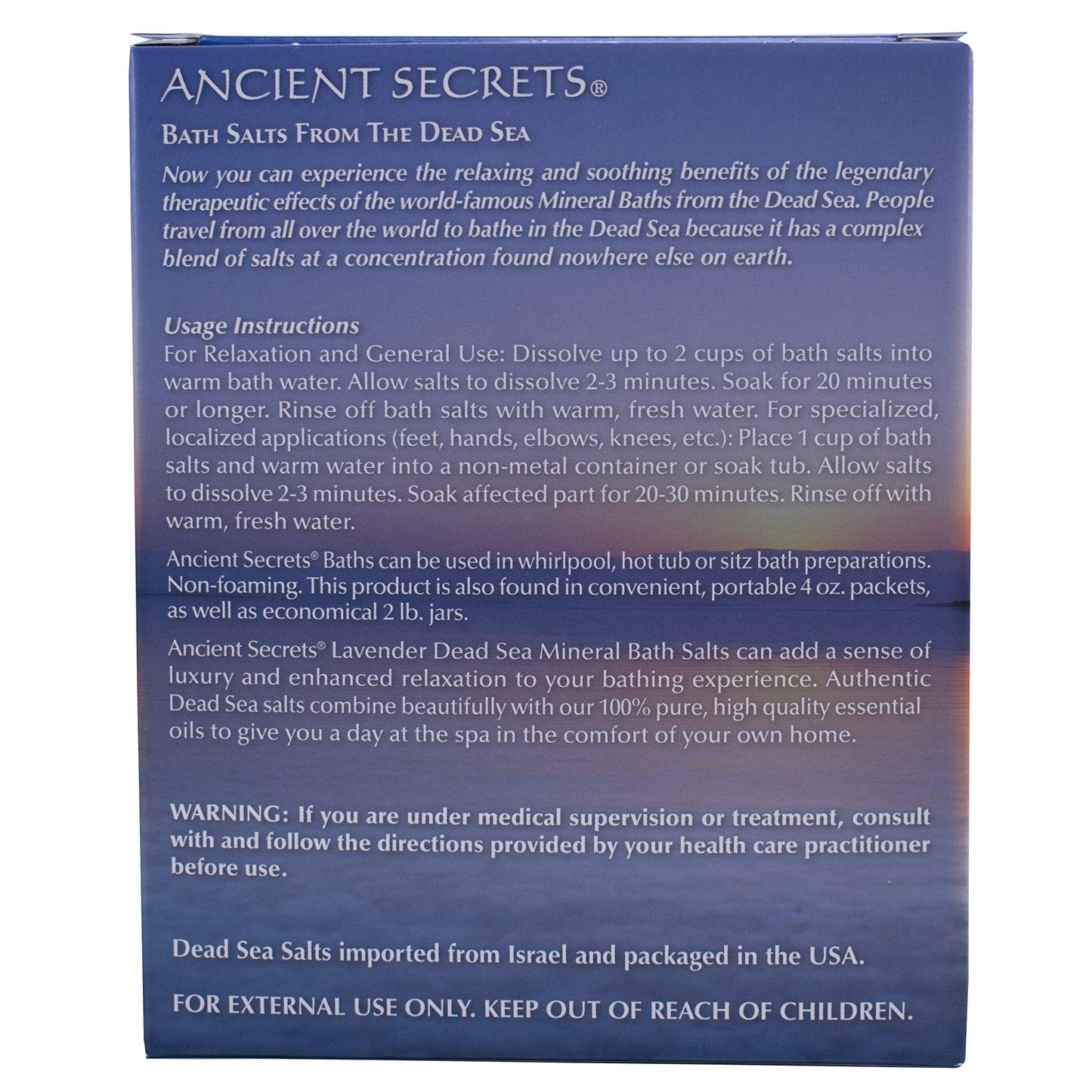 Ancient Secrets Bath Salts From The Dead Sea, Lavender, 16 Ounce Beauty and Personal Care ANCIENT SECRETS