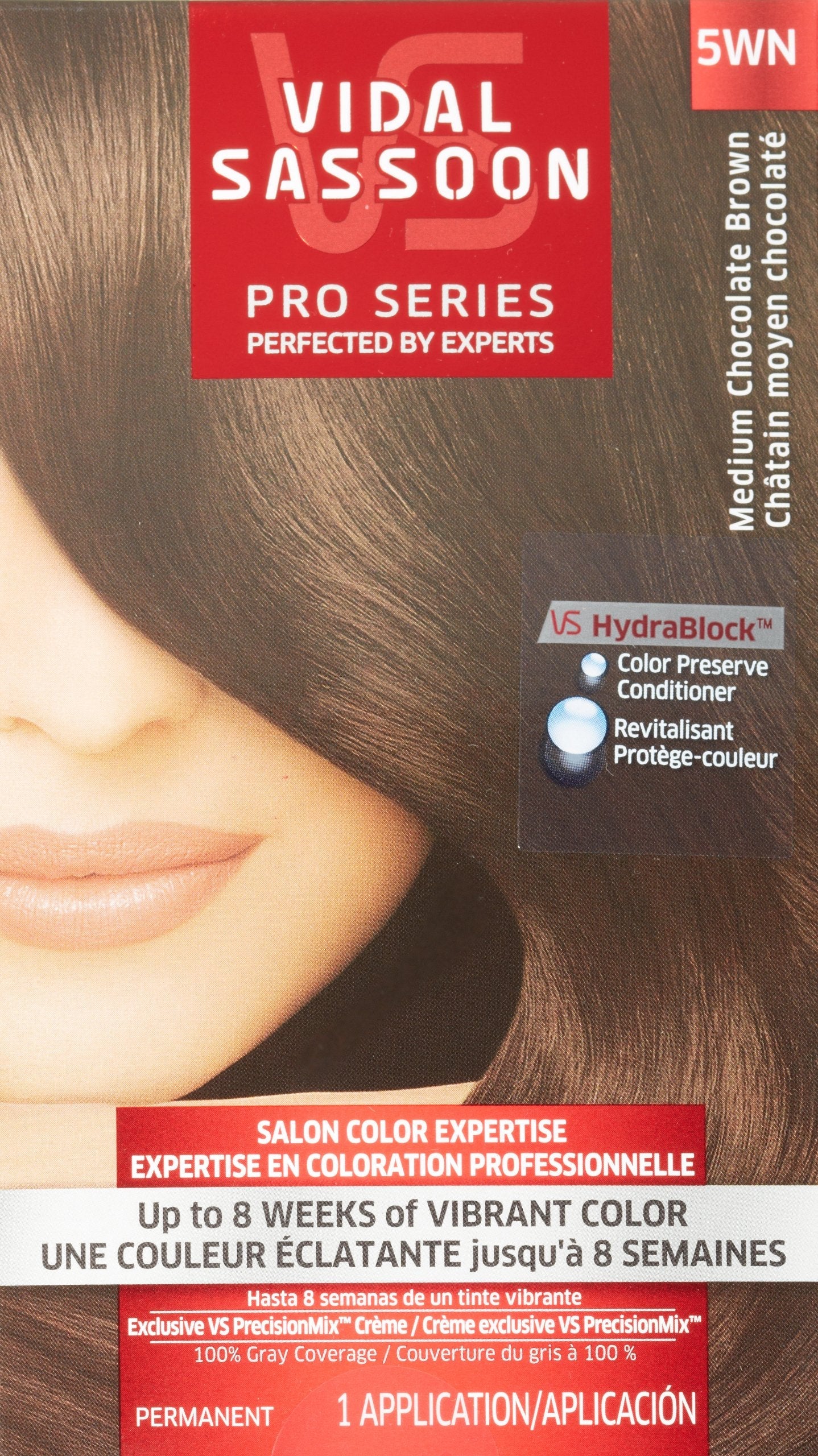 Vidal Sassoon Pro Series Permanent Hair Dye, 5WN Medium Chocolate Brown Hair Color, Pack of 1 Beauty & Personal Care Vidal Sassoon