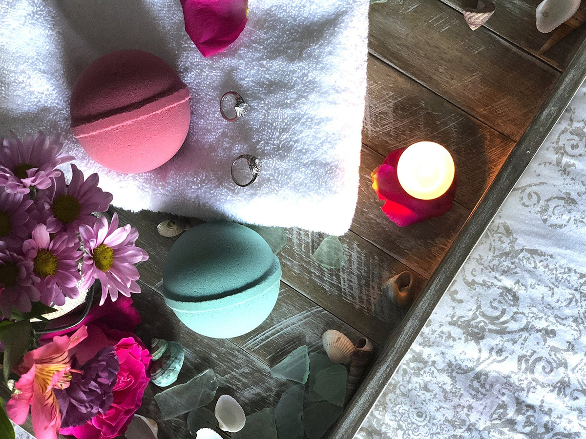 Mermaid Love Potion Bath Bombs Gift Set of 2 with Ring Surprise Inside Each Made in USA Beauty & Personal Care Jackpot Candles