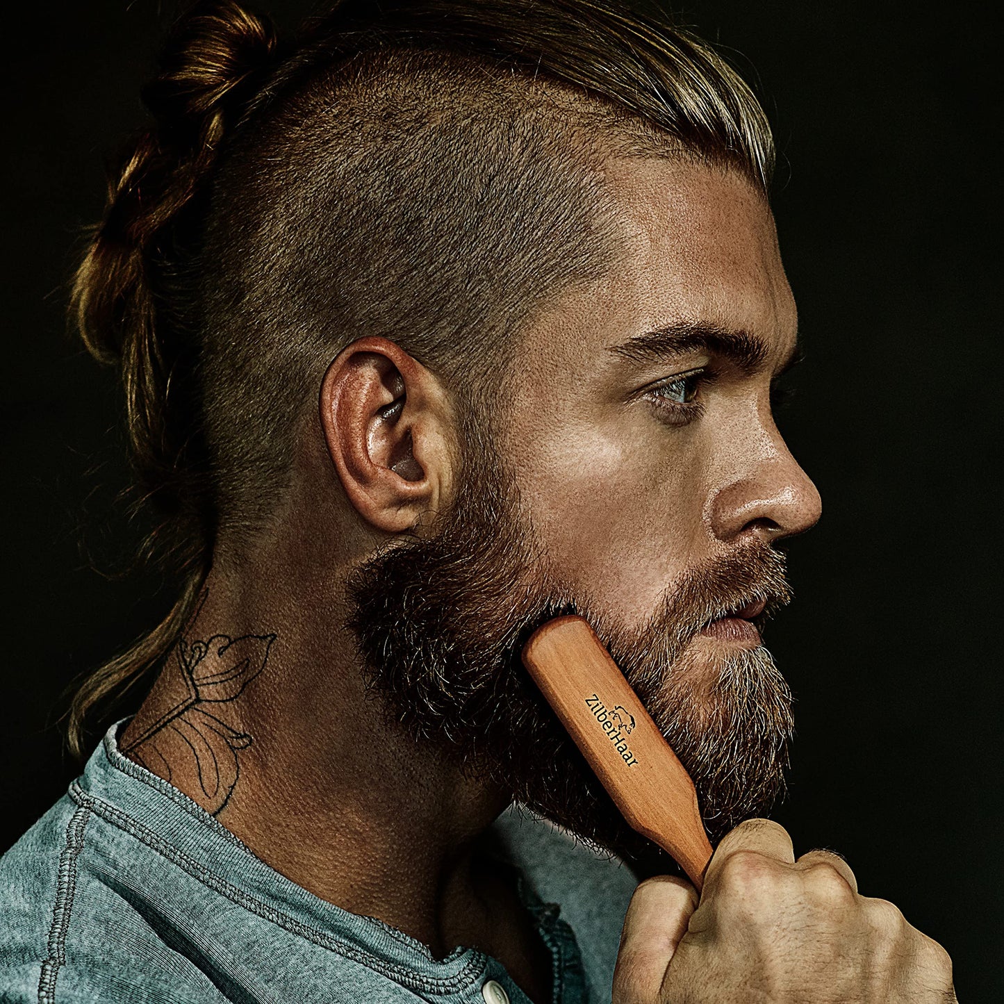 Beard Brush by ZilberHaar - Stiff Boar Bristles for Men's Grooming - Straightens and Promotes Growth - Works with Beard Oil and Balm - For Beard Kits Beauty & Personal Care ZilberHaar